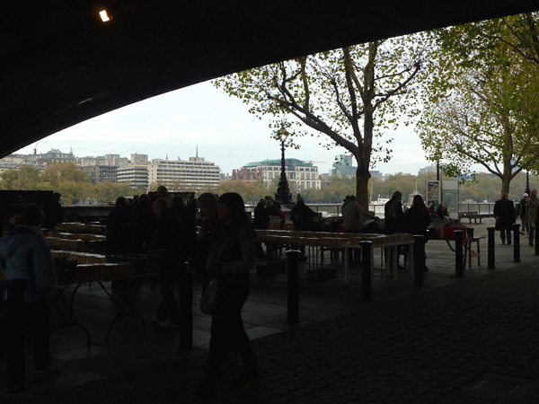 Books for sale under Waterloo Bridge
