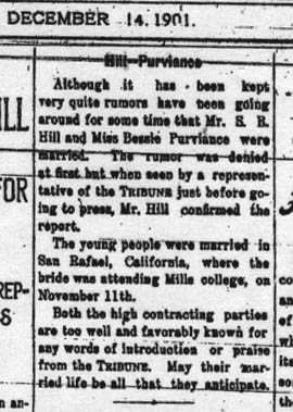 Bessie and Sydney Hill marry