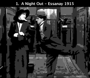 Edna Purviance and Charlie Chaplin in Police