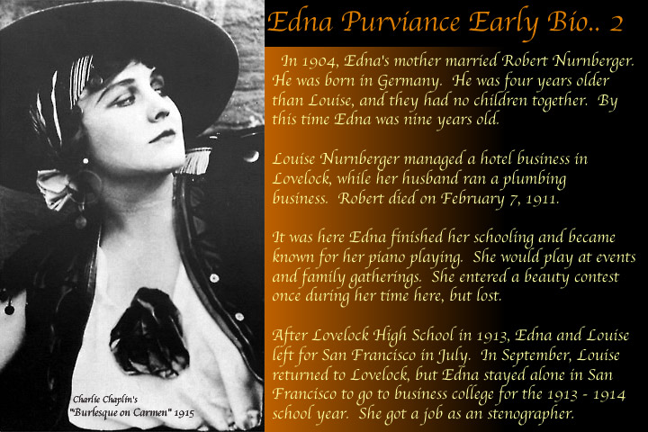 edna purviance early life in lovelock nevada with robert nurnberger her stepfather before leaving for san francisco