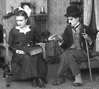 Edna Purviance and Charlie Chaplin in Sunnyside