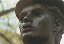 Charlie Chaplin's bronze statue in Leicester Square in London, England