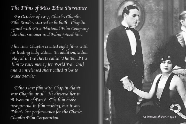 edna purviance films with charlie chaplin - first national studios - chaplin film corporation - united artist - a woman of paris