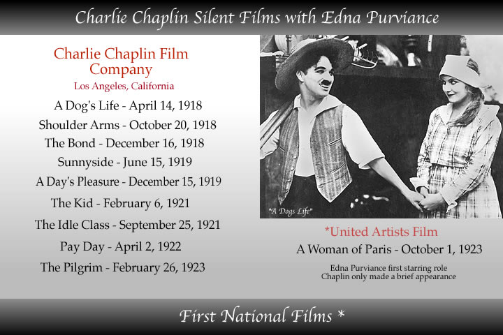 edna purviance and charlie chaplin's films at first national studios silent films