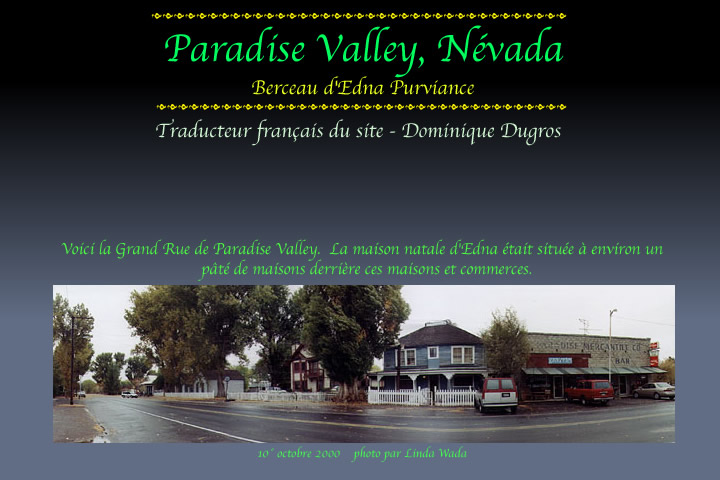 Paradise Valley Nevada - Berceau d'Edna Purviance
