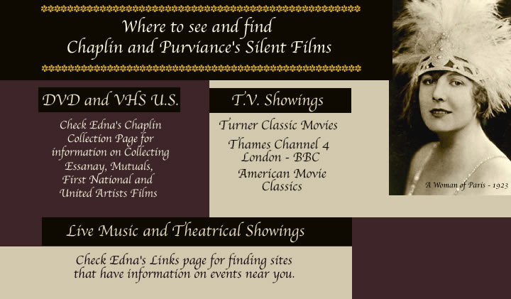 Where to see and find Chaplin and Purviance Silent films 