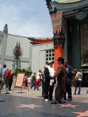 Chaplin look alike at the Mann on the Walk of Fame
